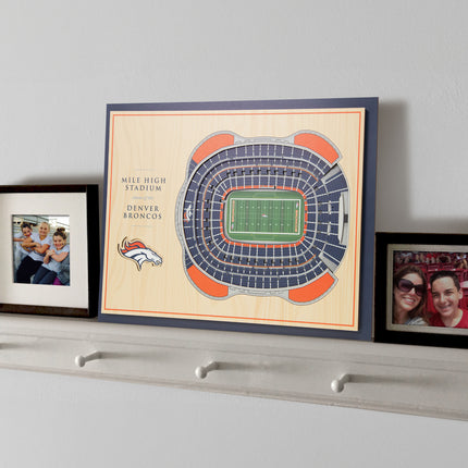 Denver Broncos 5-Layer 3D StadiumView Wall Art