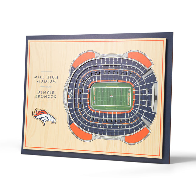 Denver Broncos 5-Layer 3D StadiumView Wall Art