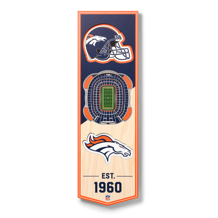 Denver Broncos 3D Stadium 6x19 Banners