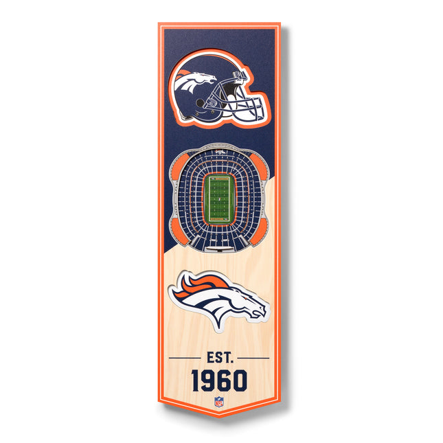 Denver Broncos 3D Stadium 6x19 Banners