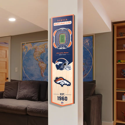 Denver Broncos 8x32 3D Stadium Banner