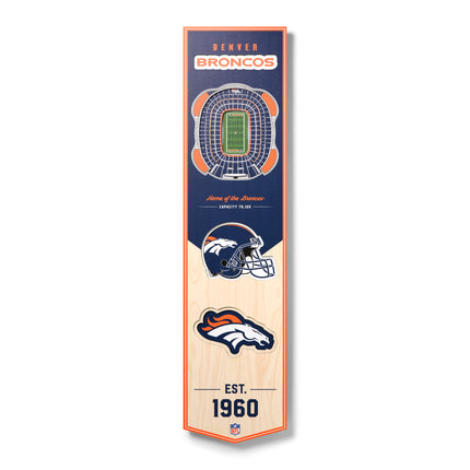 Denver Broncos 8x32 3D Stadium Banner