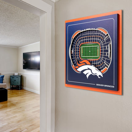 Denver Broncos 3D StadiumView Wall Art 12x12