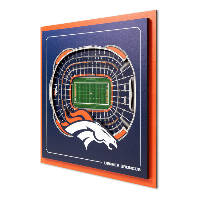 Denver Broncos 3D StadiumView Wall Art 12x12