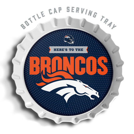 Denver Broncos Bottle Cap Serving Tray