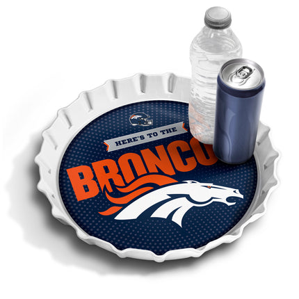 Denver Broncos Bottle Cap Serving Tray