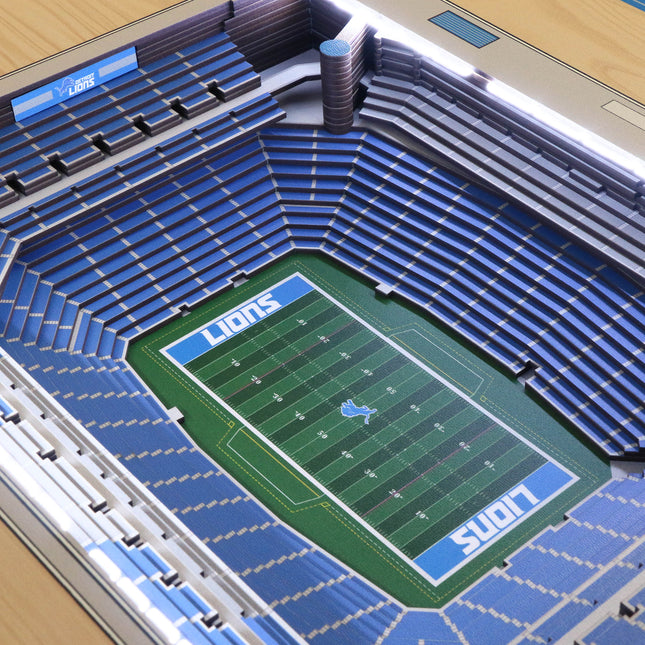 Detroit Lions 25 Layer Stadium View Lighted End Table