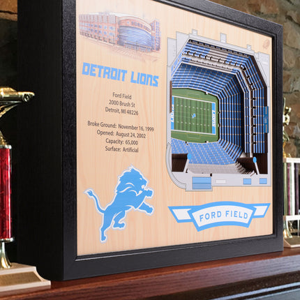 Detroit Lions 25 Layer Stadium Art
