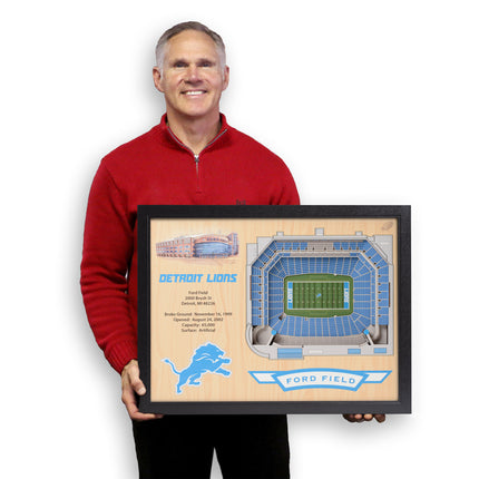 Detroit Lions 25 Layer Stadium Art