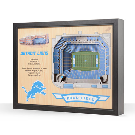 Detroit Lions 25 Layer Stadium Art