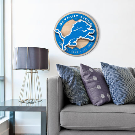 Detroit Lions 3DX Circle Backer Wall Art