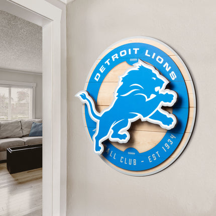 Detroit Lions 3DX Circle Backer Wall Art