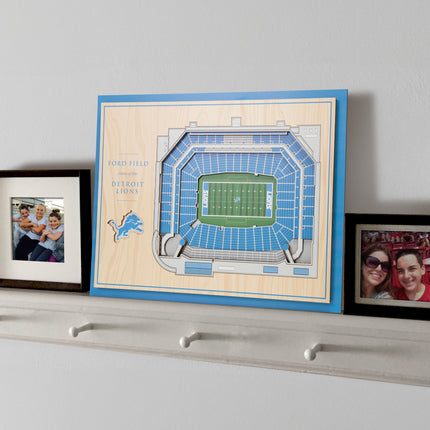 Detroit Lions 5-Layer 3D StadiumView Wall Art