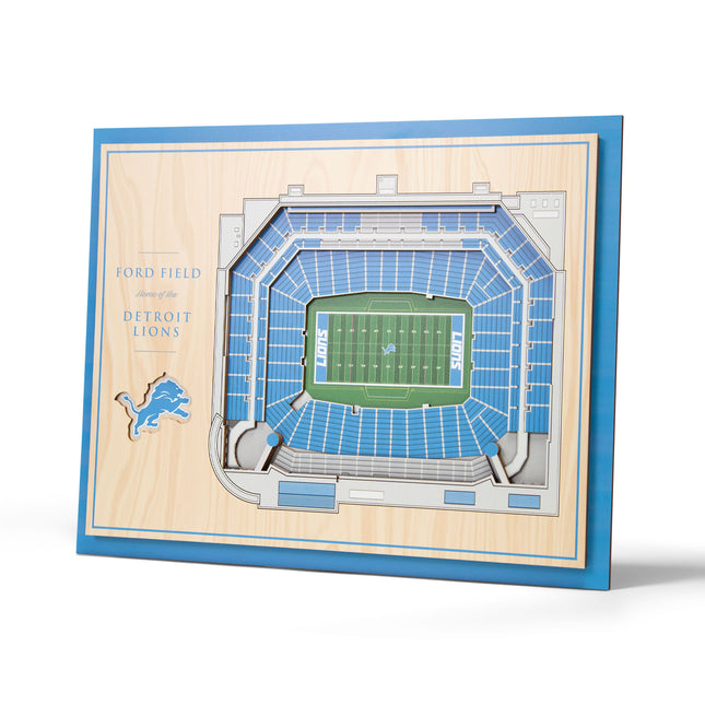 Detroit Lions 5-Layer 3D StadiumView Wall Art