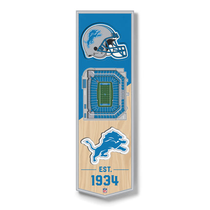 Detroit Lions 3D Stadium 6x19 Banners