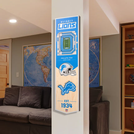 Detroit Lions 8x32 3D Stadium Banner