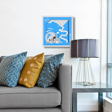 Detroit Lions 3D Logo Series Wall Art - 12x12