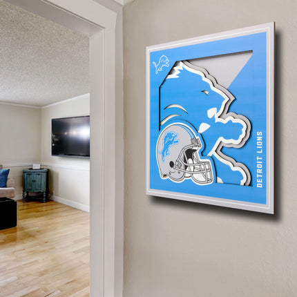 Detroit Lions 3D Logo Series Wall Art - 12x12