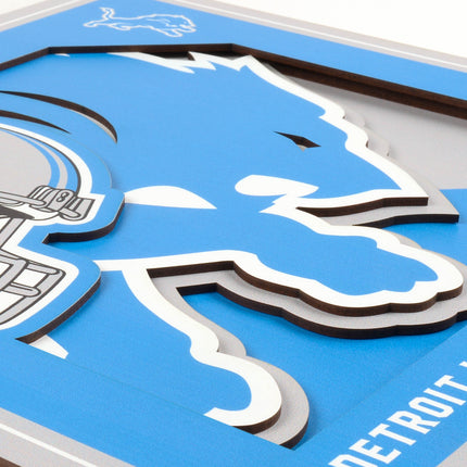 Detroit Lions 3D Logo Series Wall Art - 12x12