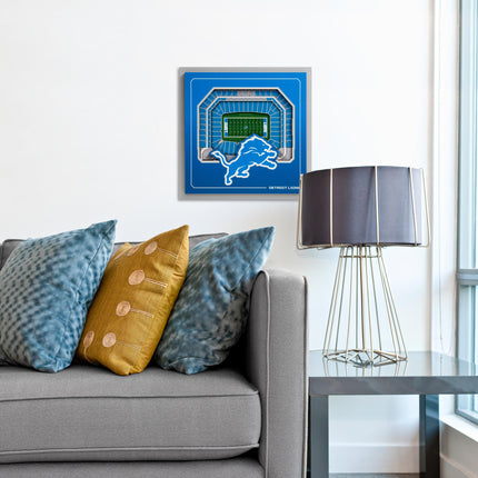 Detroit Lions 3D StadiumView Wall Art 12x12