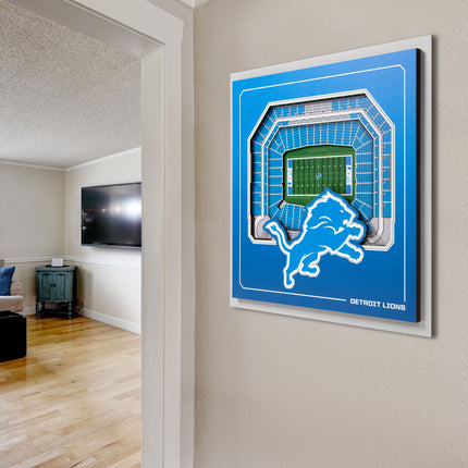 Detroit Lions 3D StadiumView Wall Art 12x12