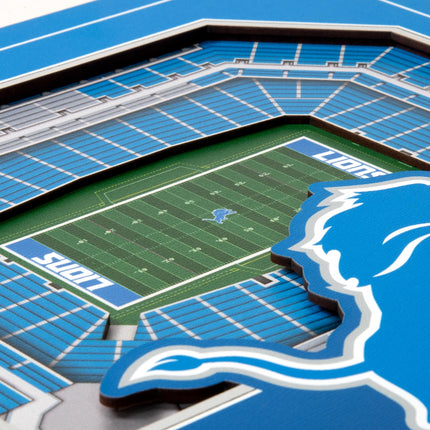 Detroit Lions 3D StadiumView Wall Art 12x12