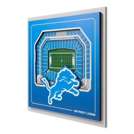 Detroit Lions 3D StadiumView Wall Art 12x12