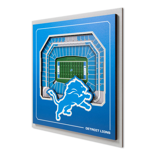 Detroit Lions 3D StadiumView Wall Art 12x12
