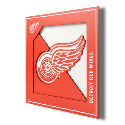 Detroit Red Wings 3D Logo Series Wall Art - 12x12