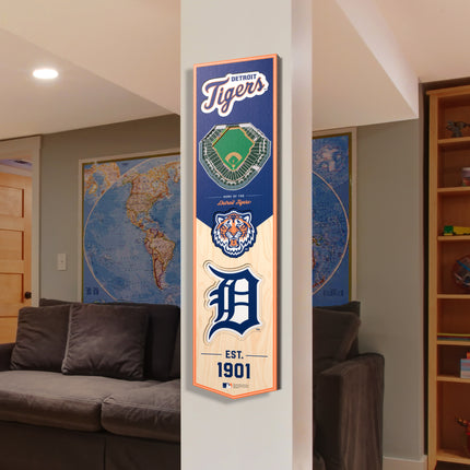 Detroit Tigers 8x32 3D Stadium Banner