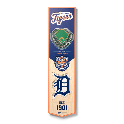 Detroit Tigers 8x32 3D Stadium Banner
