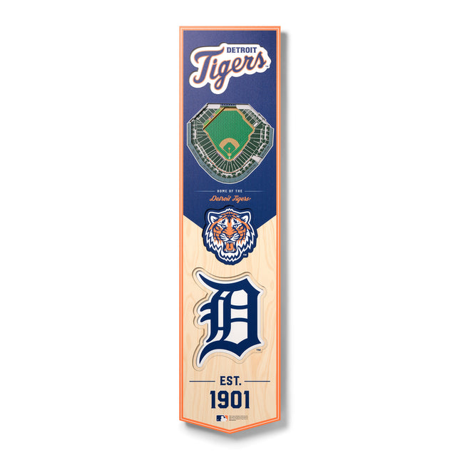 Detroit Tigers 8x32 3D Stadium Banner