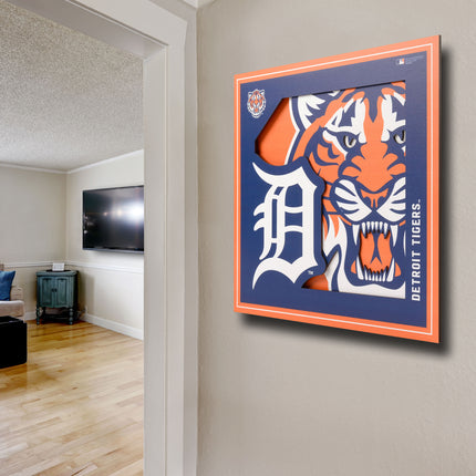 Detroit Tigers 3D Logo Series Wall Art - 12x12