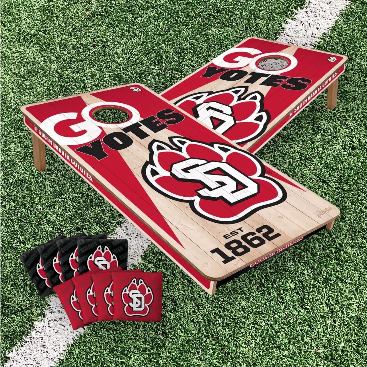 South Dakota Coyotes Cornhole Boards 2x4 (Officially Licensed)