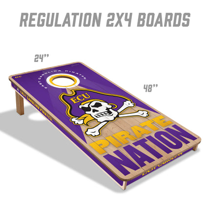 ECU Pirates 2x4 Slogan Series Cornhole Boards