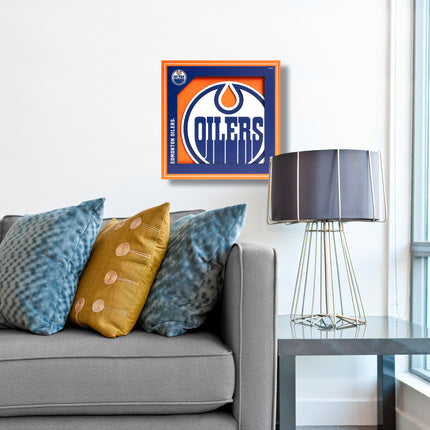 Edmonton Oilers 3D Logo Series Wall Art - 12x12