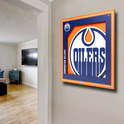 Edmonton Oilers 3D Logo Series Wall Art - 12x12