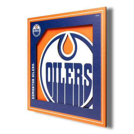 Edmonton Oilers 3D Logo Series Wall Art - 12x12