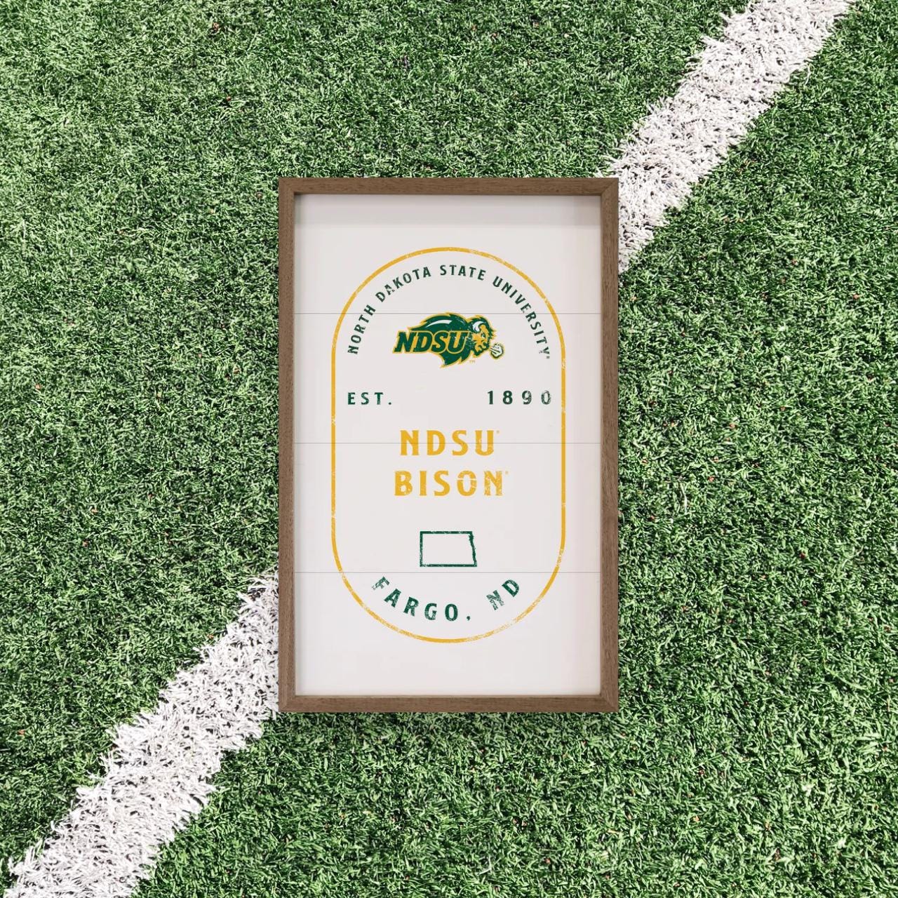 North Dakota State Bison Vertical |North Dakota State Bison Wall Art (Officially Licensed)