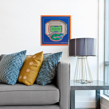 Florida Gators 3D StadiumView Wall Art 12x12