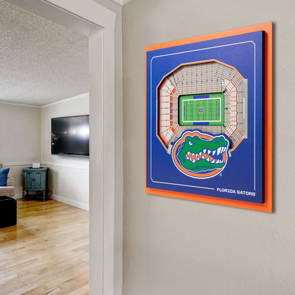 Florida Gators 3D StadiumView Wall Art 12x12