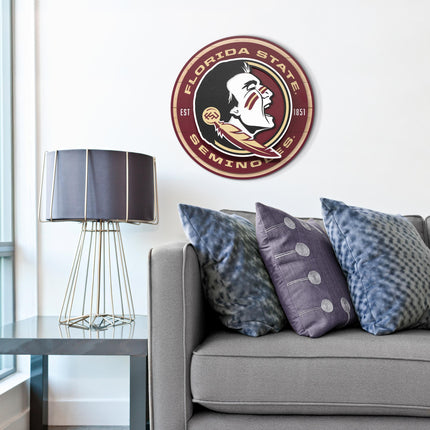 Florida State Seminoles 3DX Circle Backer Wall Art