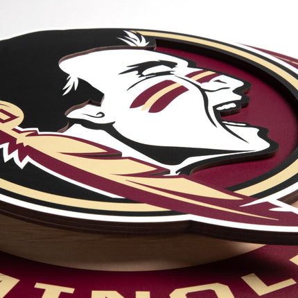 Florida State Seminoles 3DX Circle Backer Wall Art