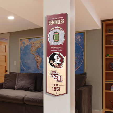 Florida State Seminoles 8x32 3D Stadium Banner