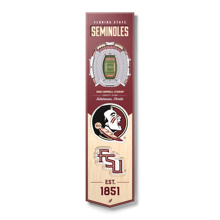 Florida State Seminoles 8x32 3D Stadium Banner