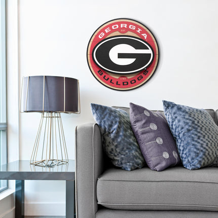 Georgia Bulldogs 3DX Circle Backer Wall Art