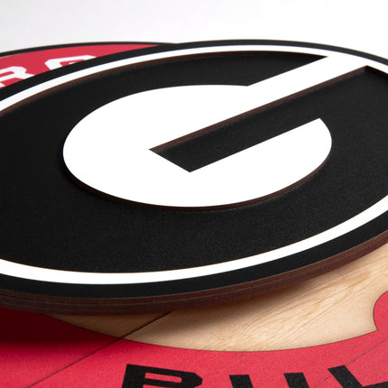 Georgia Bulldogs 3DX Circle Backer Wall Art