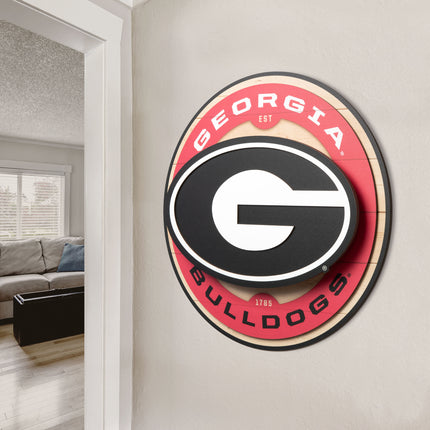 Georgia Bulldogs 3DX Circle Backer Wall Art