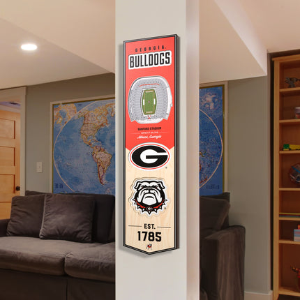 Georgia Bulldogs 8x32 3D Stadium Banner