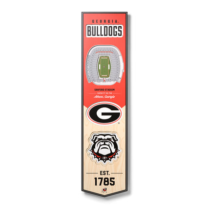 Georgia Bulldogs 8x32 3D Stadium Banner